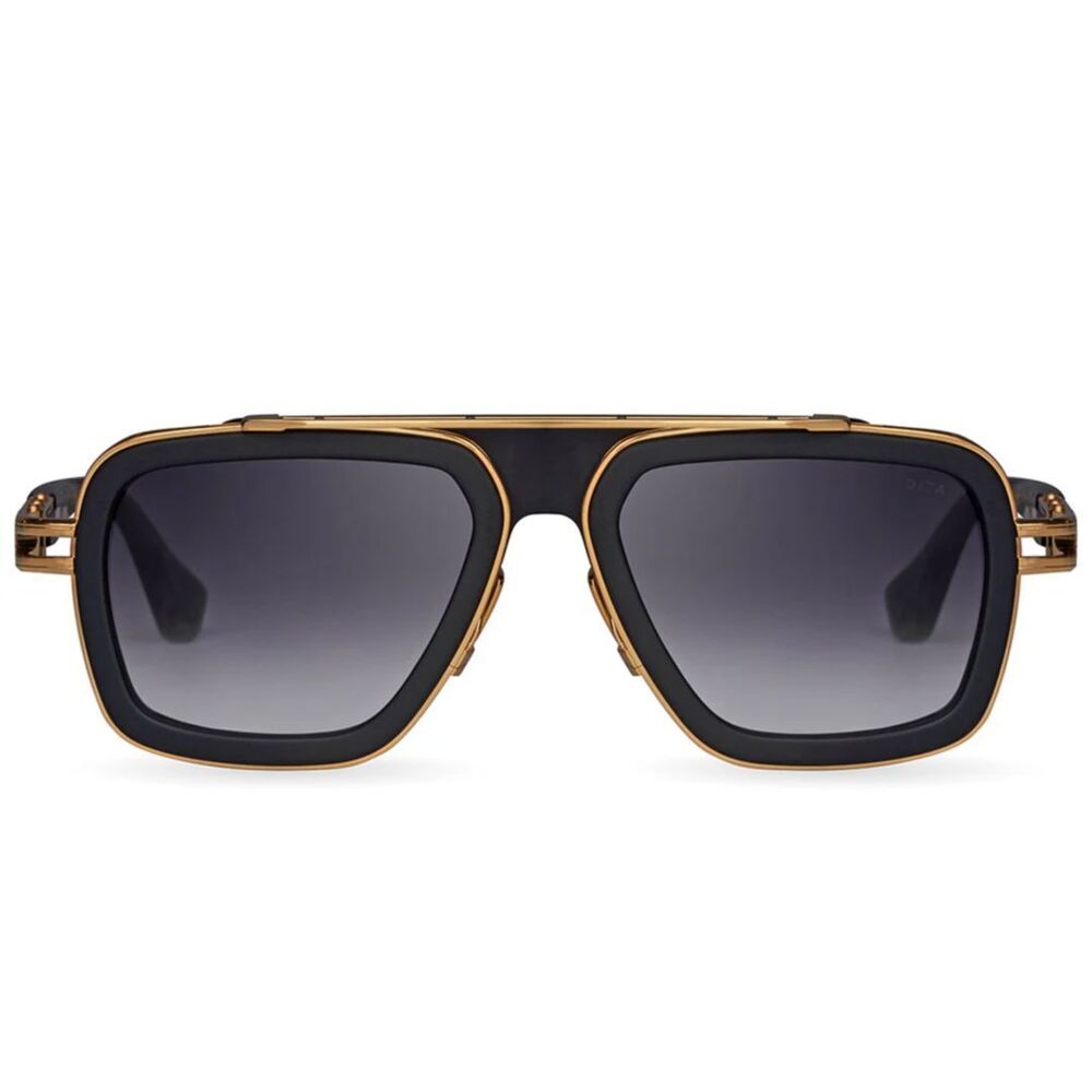 DITA Lxn-Evo Geometric Square Frame Sunglasses with Gold Accents